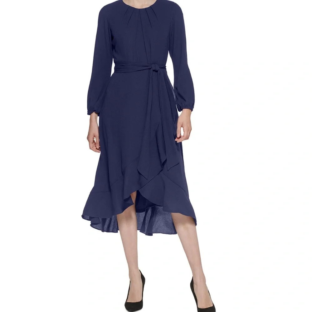 Petite Ruffled High-Low Dress - Picture 1 of 3